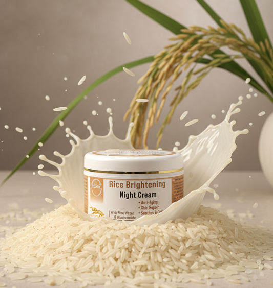 Atriva Rice Bright Night Cream With Rice Water & Niacinamide For Glass-Skin Non-Greasy Quick Absorbing, All Skintypes