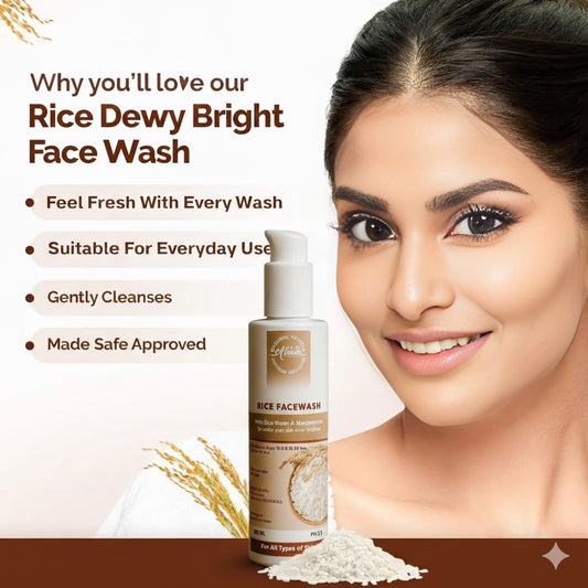 ATRIVA Rice Bright Face Wash With Rice Water & Niacinamide for Glass Skin.