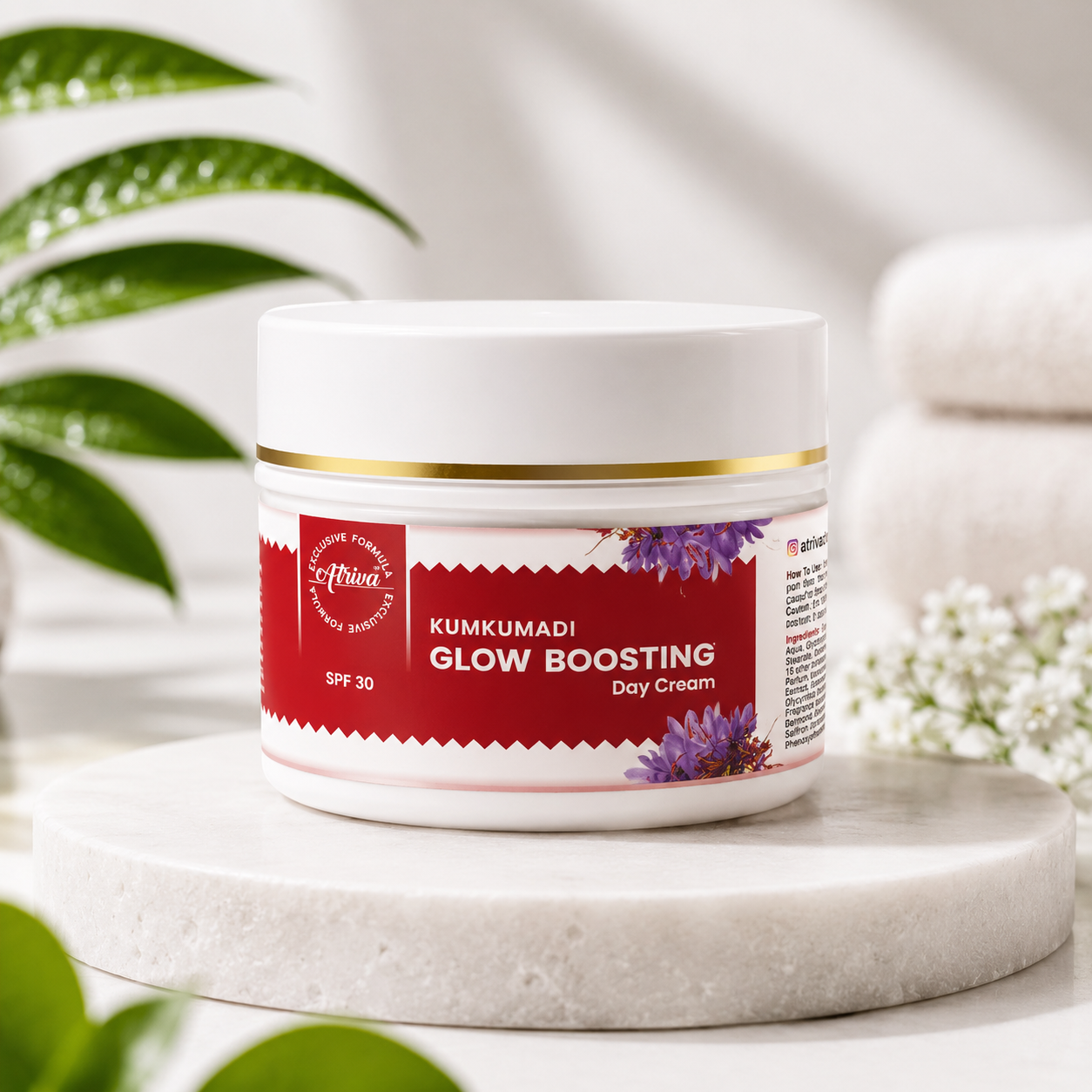 ATRIVA Kumkumadi Glow Boosting Day Cream with SPF 30 (60ml)