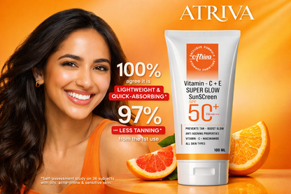 ATRIVA Vitamin C + E Super Glow Sunscreen SPF 50+ PA++++ – 100ml