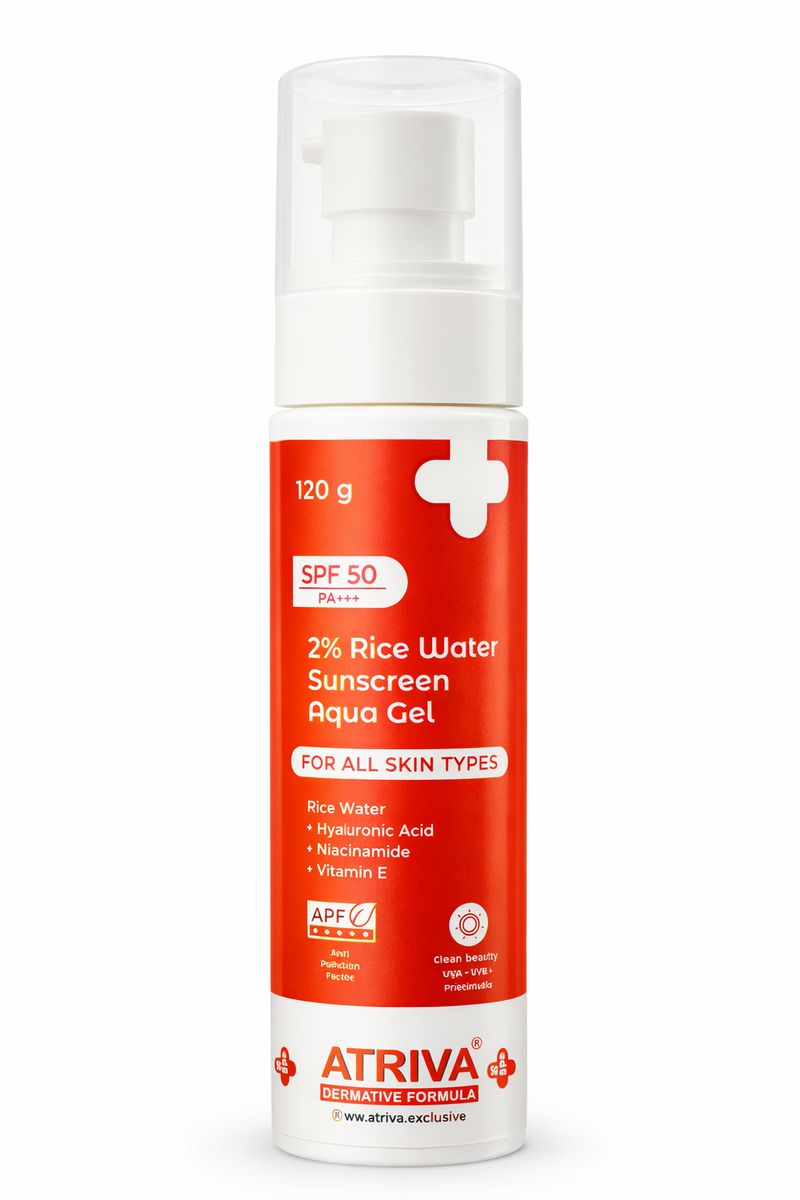 Atriva 2% Rice Water Sunscreen Aqua Gel SPF 50 PA+++
