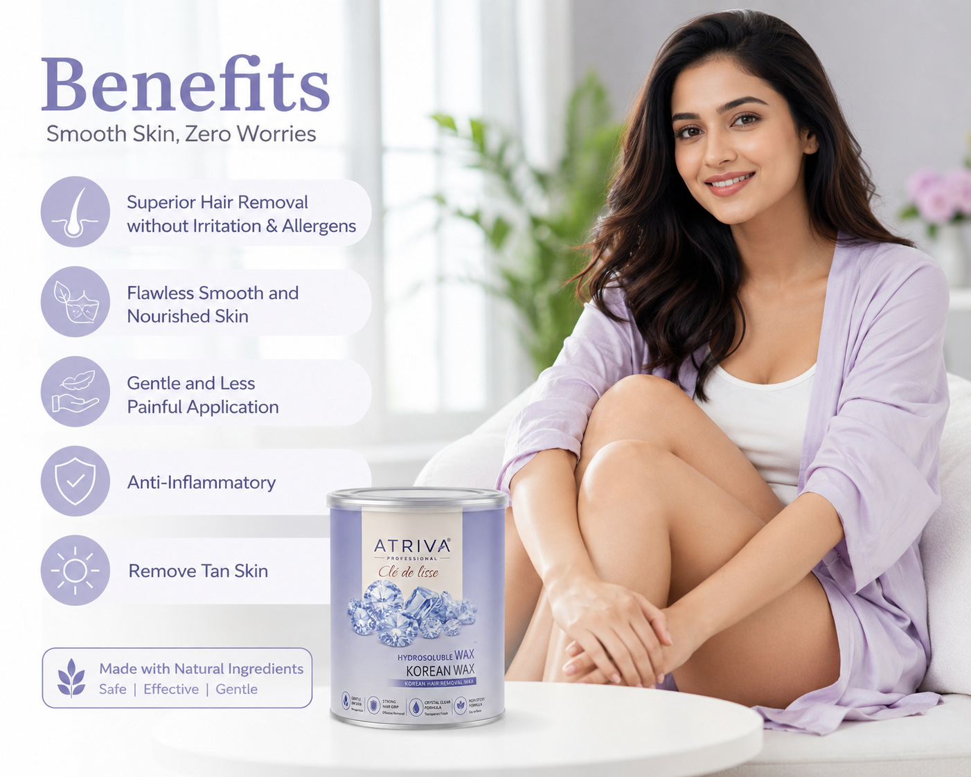 Atriva Professional Korean Hydrosoluble Wax (Cream Wax) – Multi-Area Hair Removal Wax