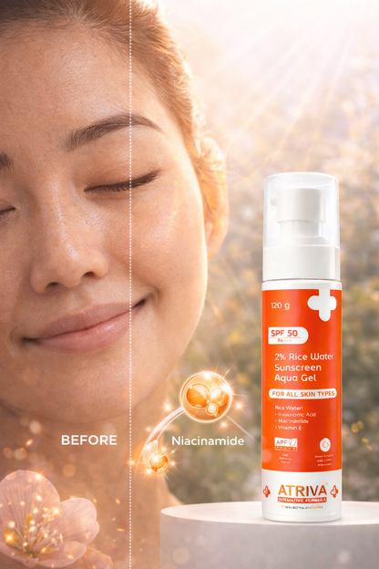 Atriva 2% Rice Water Sunscreen Aqua Gel SPF 50 PA+++