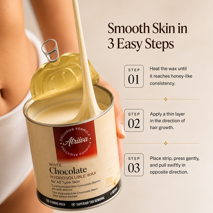 Atriva White Chocolate Hydrosoluble Wax (Cream) – Removes Hair from Root, Reduces Tan (800ml)
