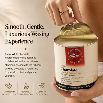 Atriva White Chocolate Hydrosoluble Wax (Cream) – Removes Hair from Root, Reduces Tan (800ml)
