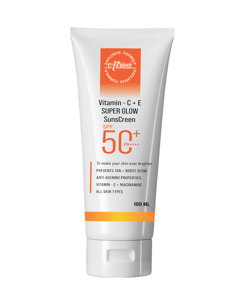 ATRIVA Vitamin C + E Super Glow Sunscreen SPF 50+ PA++++ – 100ml