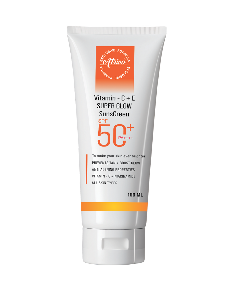 ATRIVA Vitamin C + E Super Glow Sunscreen SPF 50+ PA++++ – 100ml