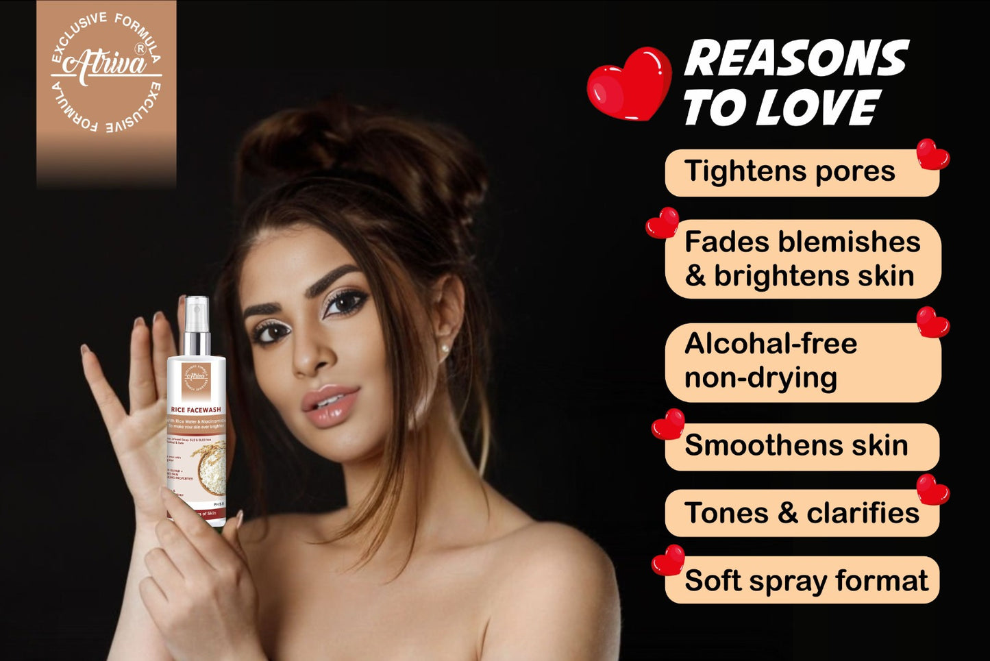 ATRIVA Rice Water Glow Face Toner with Rice Water &  Niacinamide for Glass Skin