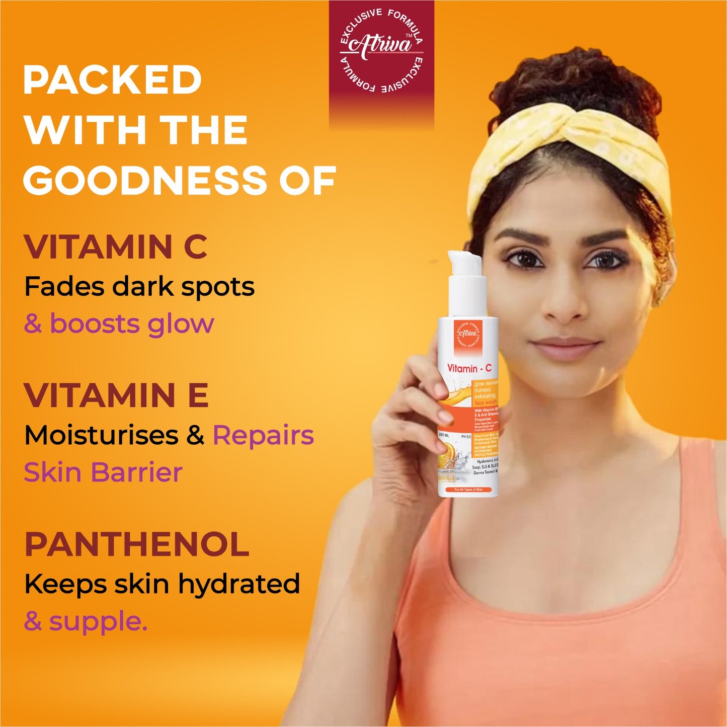 ATRIVA Vitamin - C Face Wash Glow Reviving