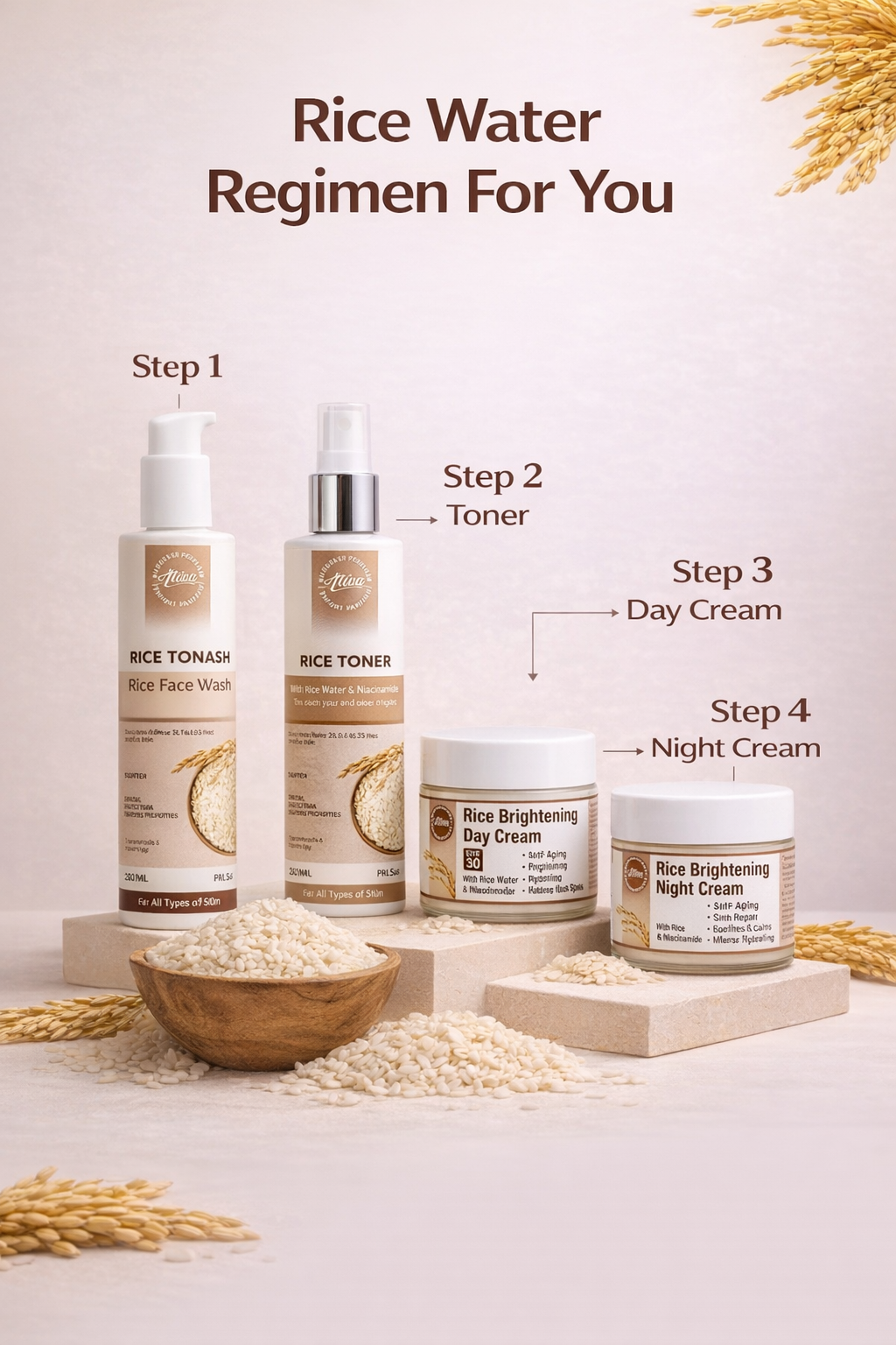 ATRIVA Rice Water Glow Face Toner with Rice Water &  Niacinamide for Glass Skin