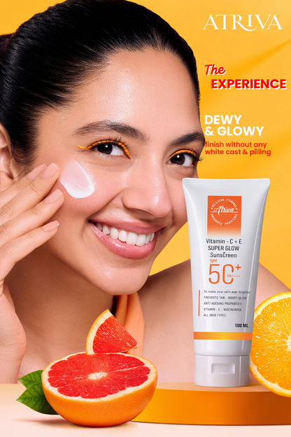 ATRIVA Vitamin C + E Super Glow Sunscreen SPF 50+ PA++++ – 100ml