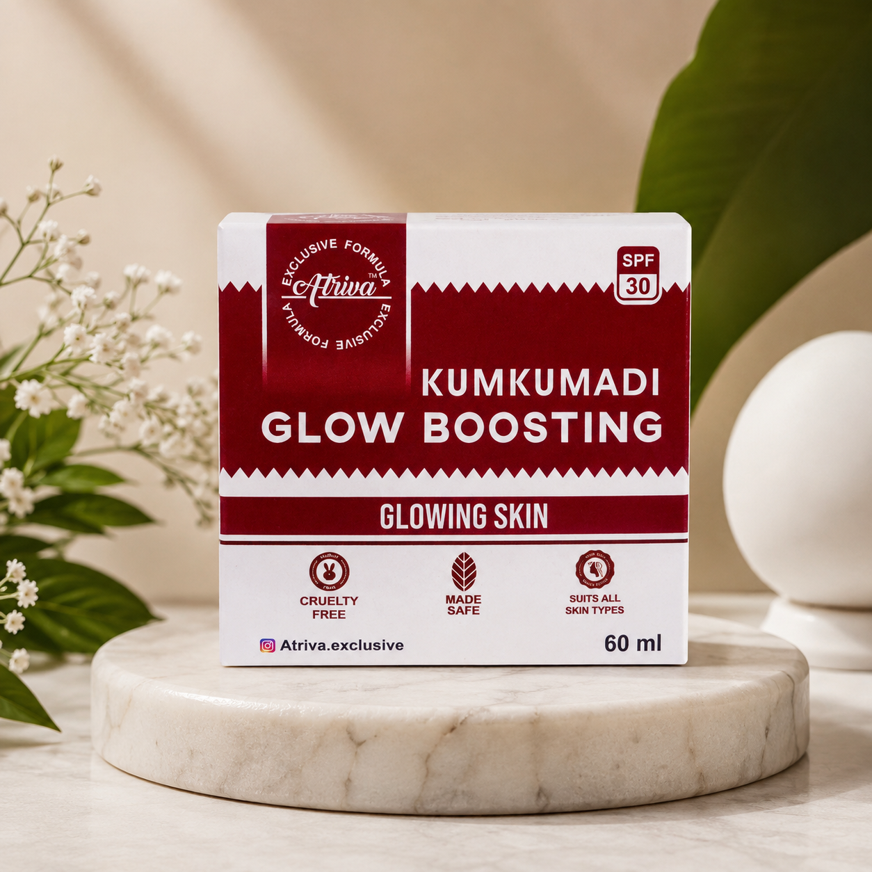 ATRIVA Kumkumadi Glow Boosting Day Cream with SPF 30 (60ml)