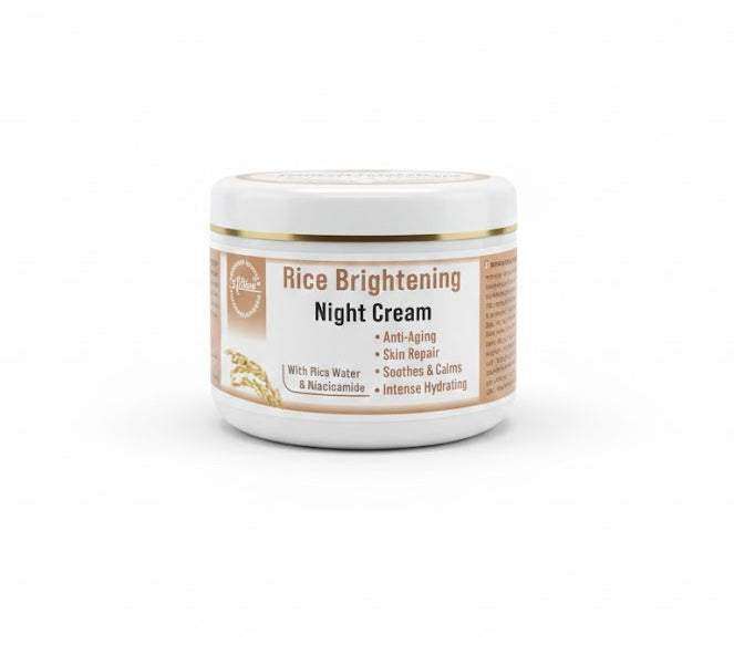 Atriva Rice Bright Night Cream With Rice Water & Niacinamide For Glass-Skin  Non-Greasy Quick Absorbing, All Skintypes